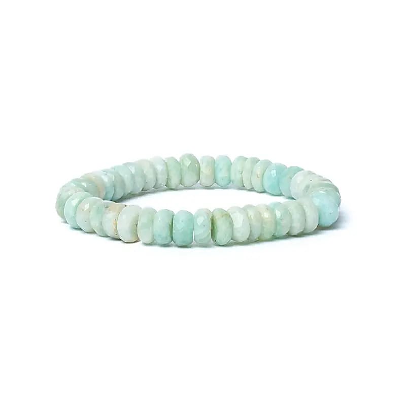 Bracelet amazonite à facette qualité AA élastique