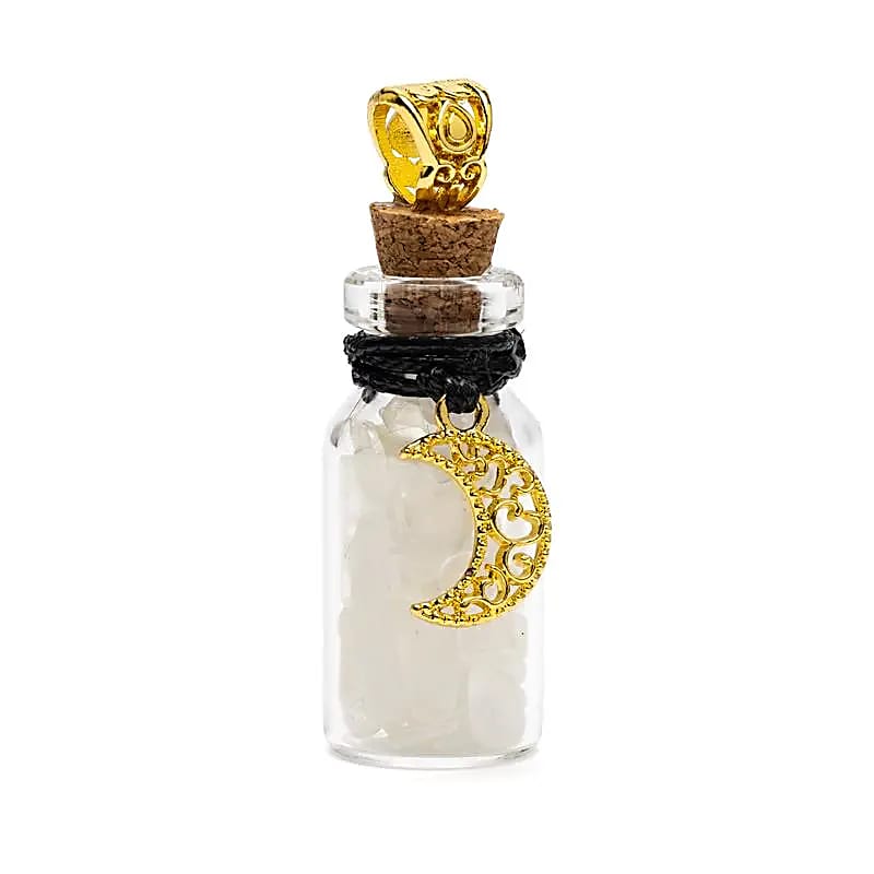 Fiole cadeau avec pierre de lune et lune