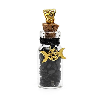 Boccettina regalo con tormalina nera e fasi lunari thumb