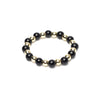 Anello elastico tormalina nera & ematite dorata