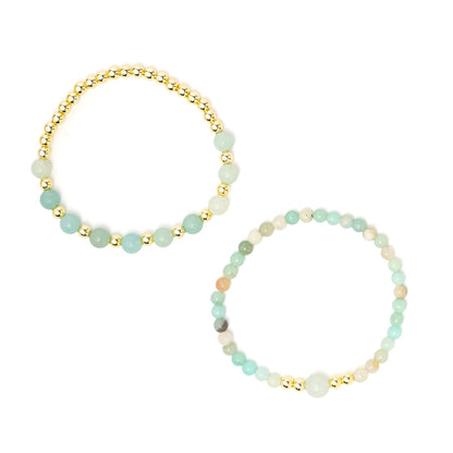 Armband amazoniet &amp; hematiet set van 2 groothandel thumb