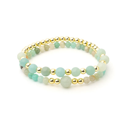 Armband amazoniet & hematiet set van 2 thumb