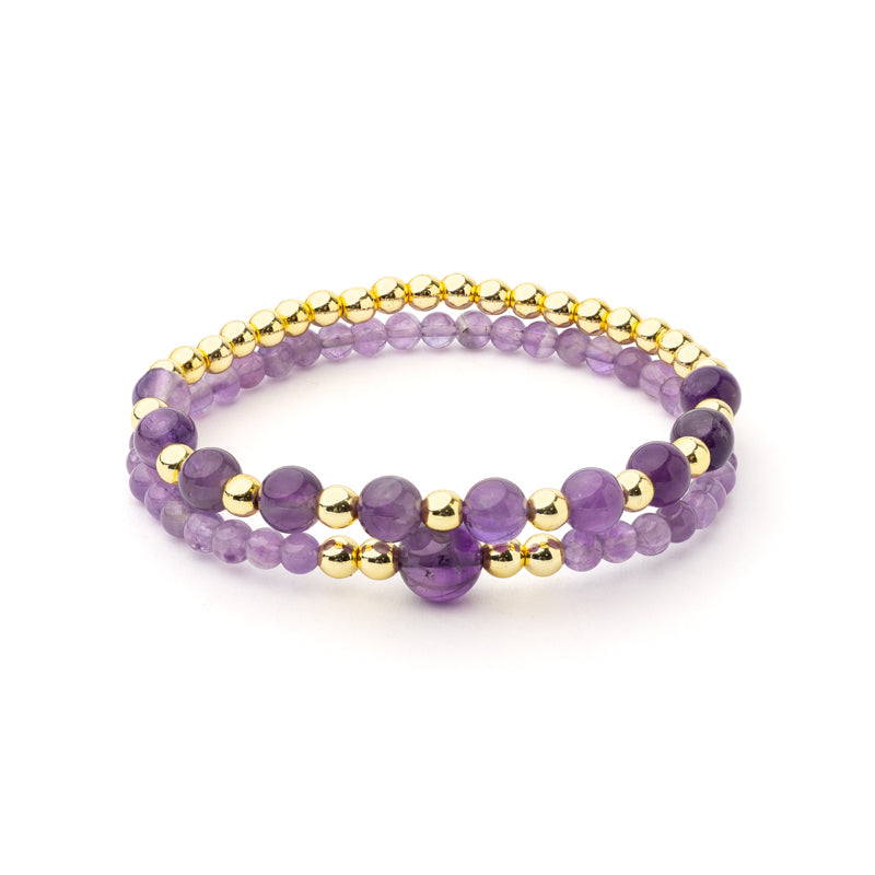 Pulsera amatista & hematita set de 2