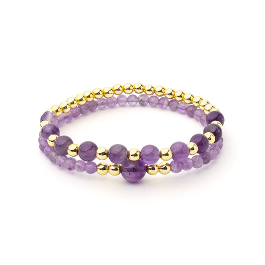 Braccialetto ametista ed ematite set da 2