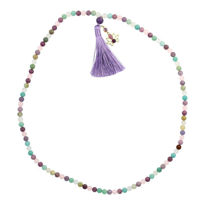 Buy Mala lotus, lepidoliet, amazoniet, witte agaat &amp; rozenkwarts - 12740 thumb