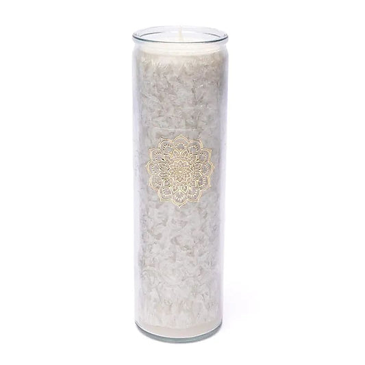 Bougie stéarine mandala gris non parfumée
