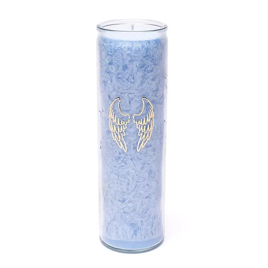 Candle stearin angel wings light blue unscented