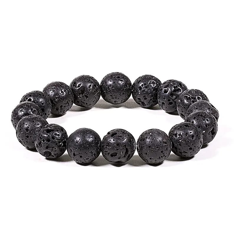Bracelet pierre de Lave élastique