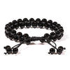 Armband schwarzer Achat doppelreihig verstellbar