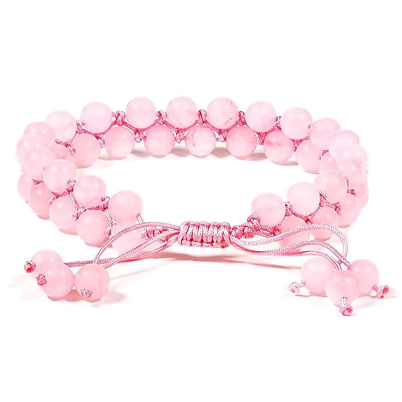 Armband Rosenquarz doppelreihig verstellbar