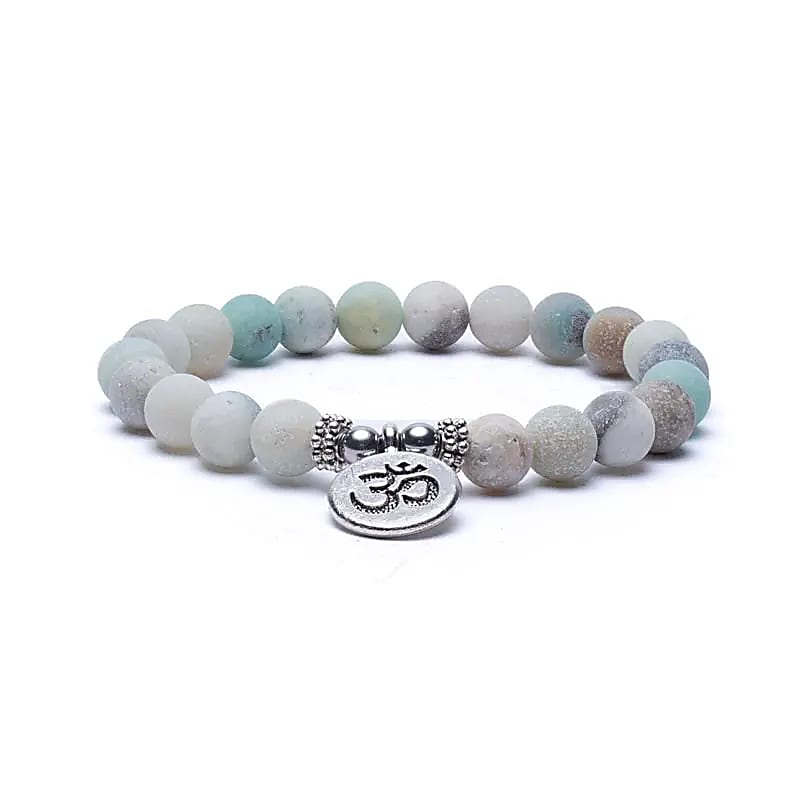 Mala/Armband Amazonit - elastisch mit Ohm