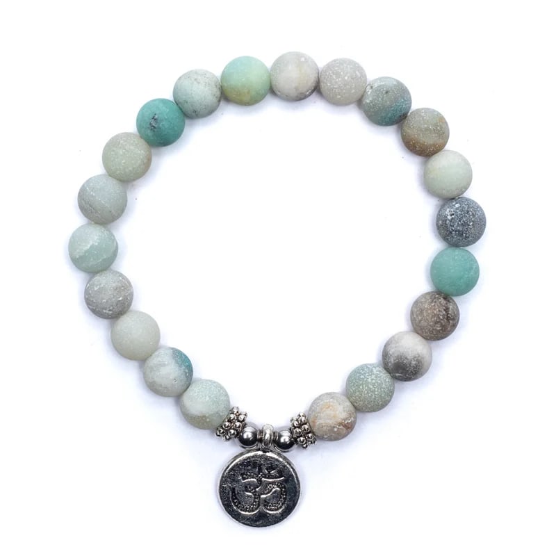Mala/Armband Amazonit - elastisch mit Ohm