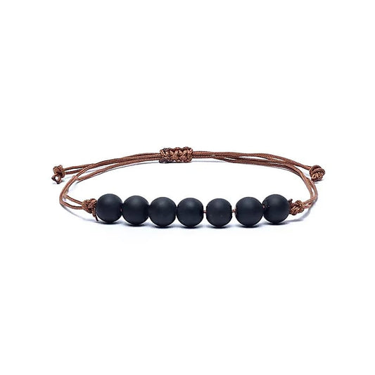 Pulsera de obsidiana ajustable