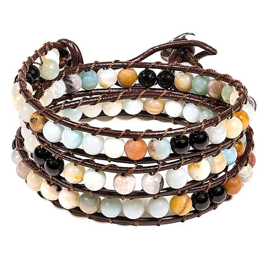Pulsera de amazonita / ágata negra