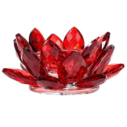 Lotus Kerzenhalter Kristall rot thumb