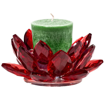 Lotus Kerzenhalter Kristall rot kaufen thumb