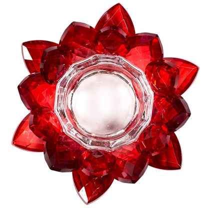 Lotus Kerzenhalter Kristall rot großhandel thumb