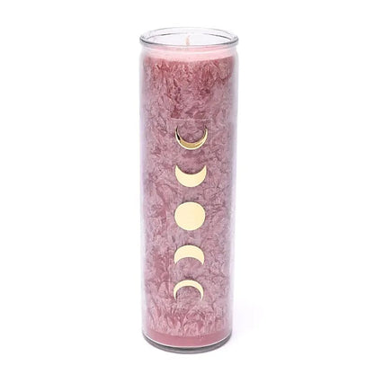 Bougie stéarine phases lunaires vieux rose non parfumée thumb