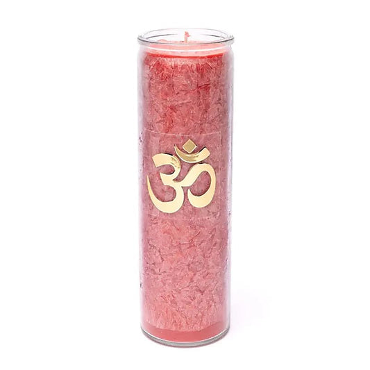 Bougie stéarine Ohm rouge non parfumée