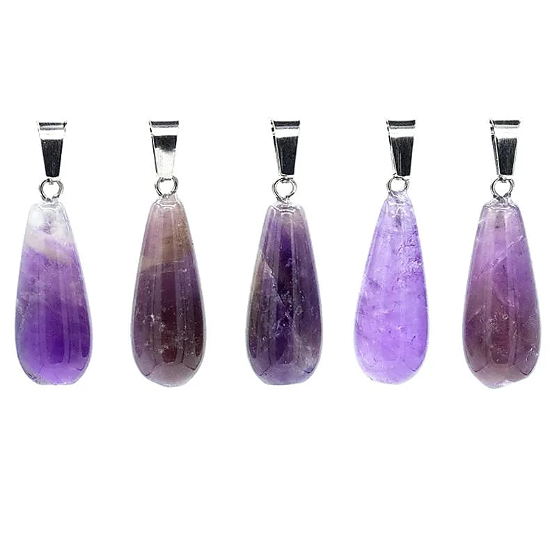 Pendentif améthyste en forme de goutte