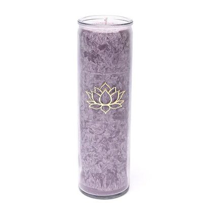 Kerze Stearin Lotus violett unparfümiert thumb