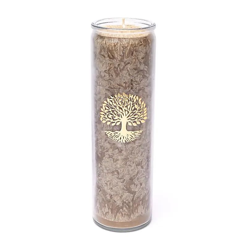 Candle stearin tree of life brown unscented