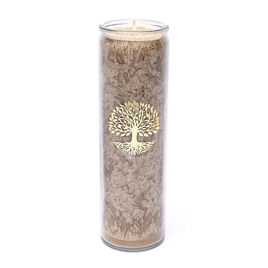 Bougie stéarine arbre de vie brun non parfumée