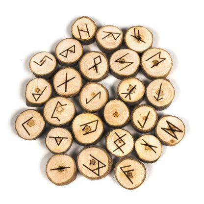 Runen Orakelspel van hout in katoenen tasje groothandel thumb