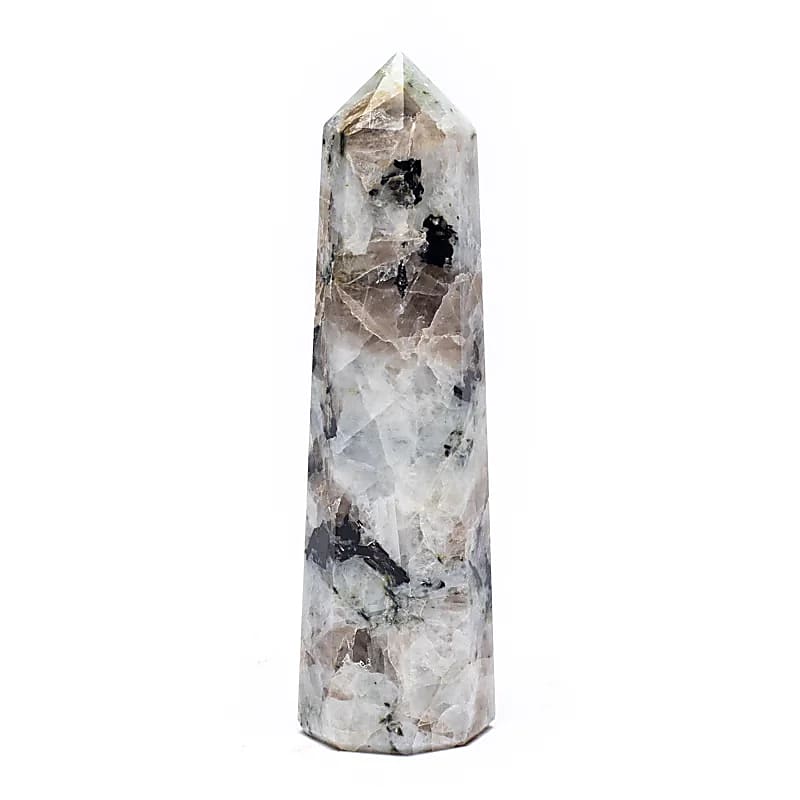 Rainbow moonstone obelisk