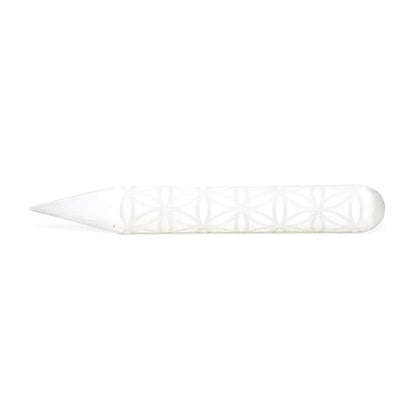 Massagestab Selenit Blume des Lebens thumb