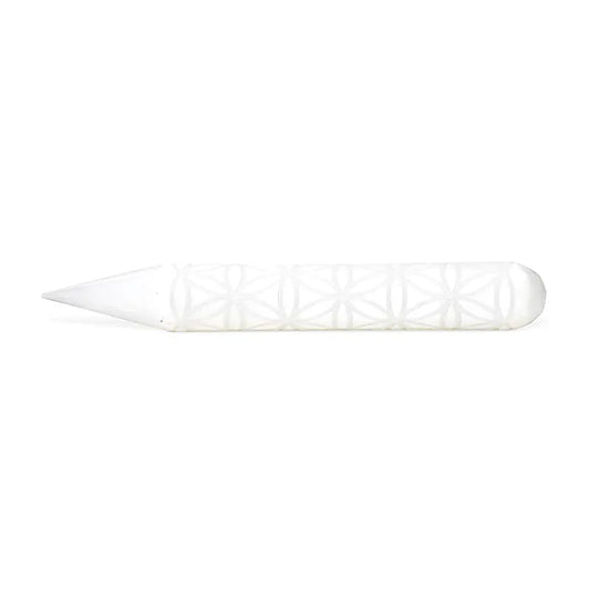 Massage wand selenite flower of life