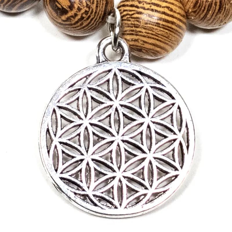 Mala/Armband Wengeholz elastisch Blume des Lebens großhandel