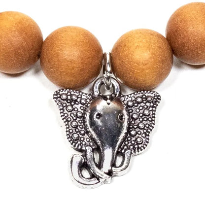 Mala/pulsera elástica de sándalo con Ganesh al por mayor thumb