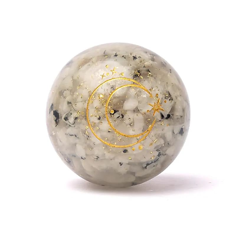 Orgonite sphere moonstone with moon