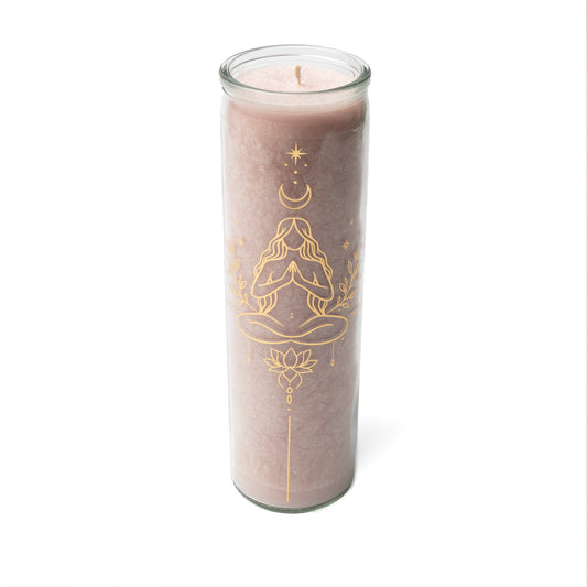 Kaars stearine meditatie zachtroze ongeparfumeerd