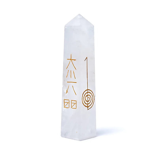 Obelisco reiki de cristal de roca