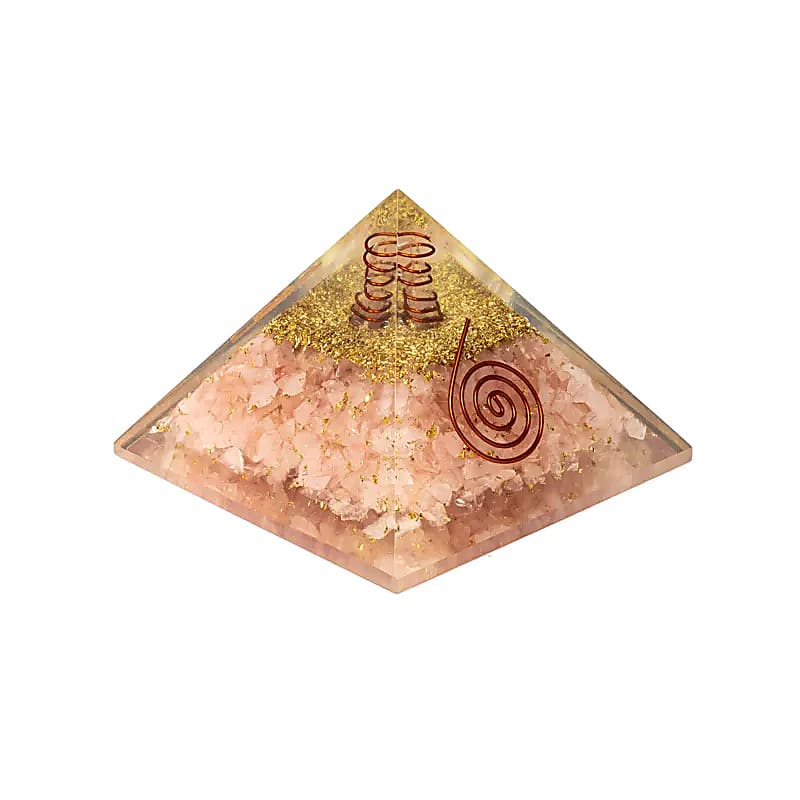 Orgonit Pyramide Rosenquarz mit Herz