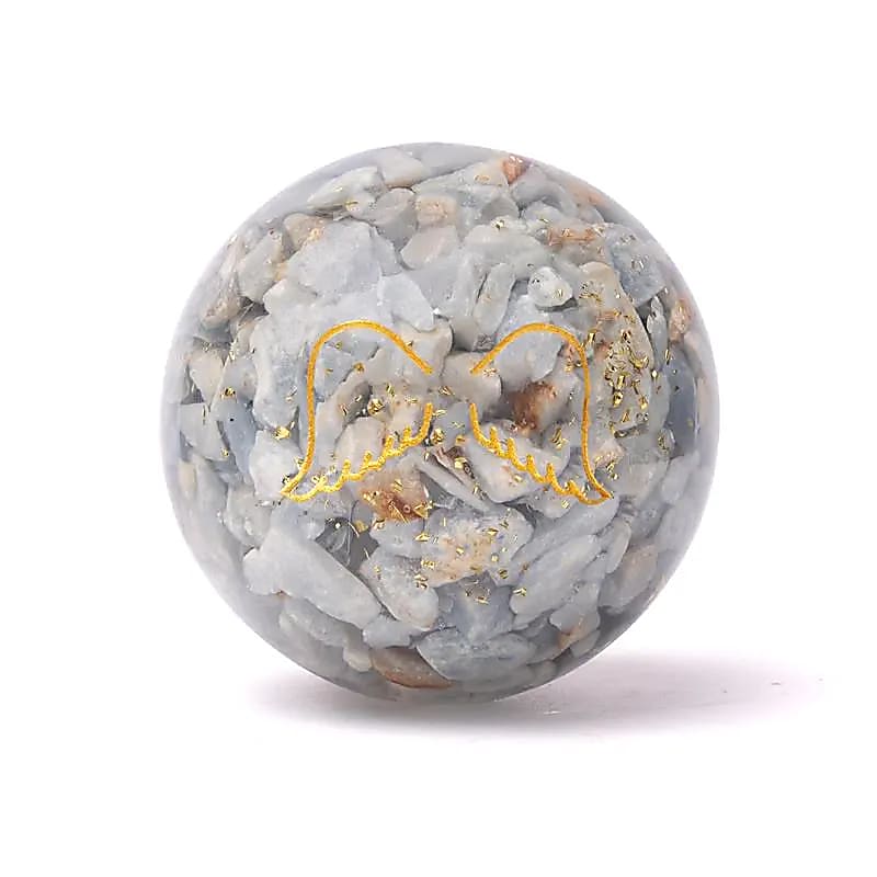 Orgonite sfera angelite con ali d'angelo all’ingrosso