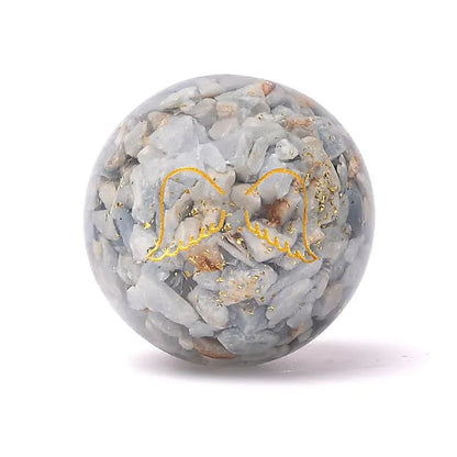 Orgonite sfera angelite con ali d'angelo all’ingrosso thumb
