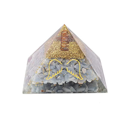 Orgonit Pyramide Angelit mit engelsflügel thumb