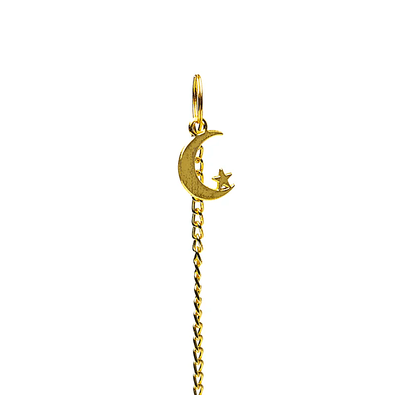Pendule lune couleur or dans sachet en velours de gros