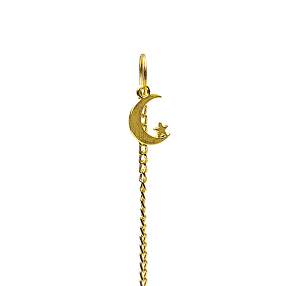 Pendule lune couleur or dans sachet en velours de gros thumb