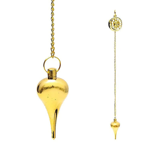 Pendulum sun and moon gold-coloured in velvet bag