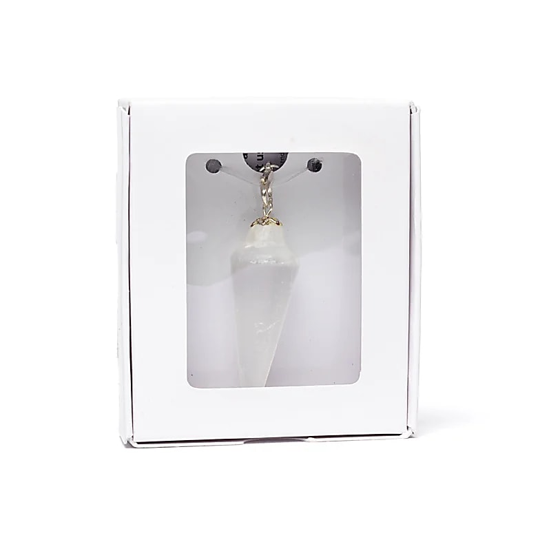 Pendulum selenite drop shaped + chakra chain