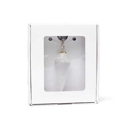 Pendulum selenite drop shaped + chakra chain wholesale thumb