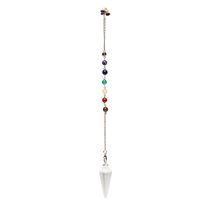 Buy Pendulum selenite drop shaped + chakra chain thumb