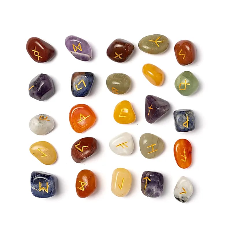 Rune oracle set 7 Chakras in cotton bag wholesale