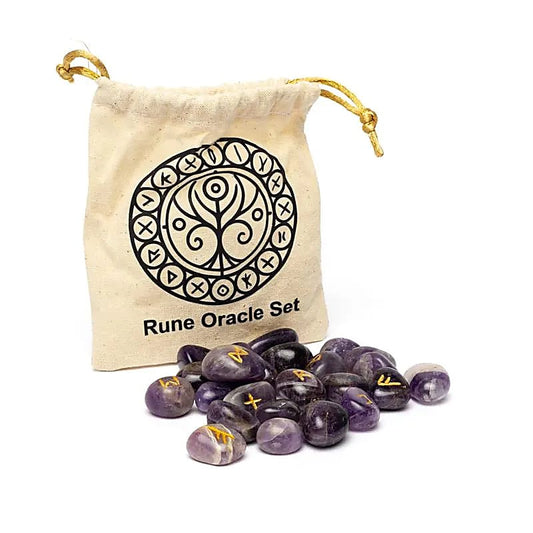 Runen-Orakelset Amethyst im Baumwollbeutel
