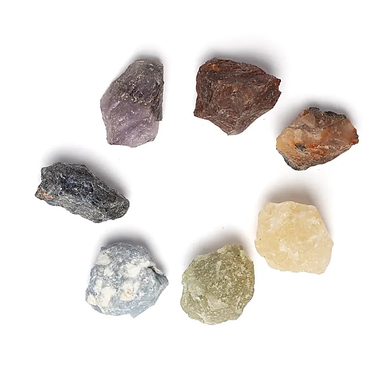 Set de 7 pierres des chakra dans un sac en coton de gros