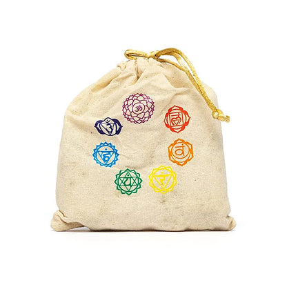 Acheter Set de 7 pierres des chakra dans un sac en coton thumb